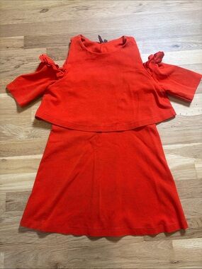 ASOS Orange Cold-Shoulder Ruffle Nursing Top Women’s 4